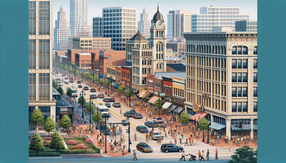 A vibrant street scene in Ohio