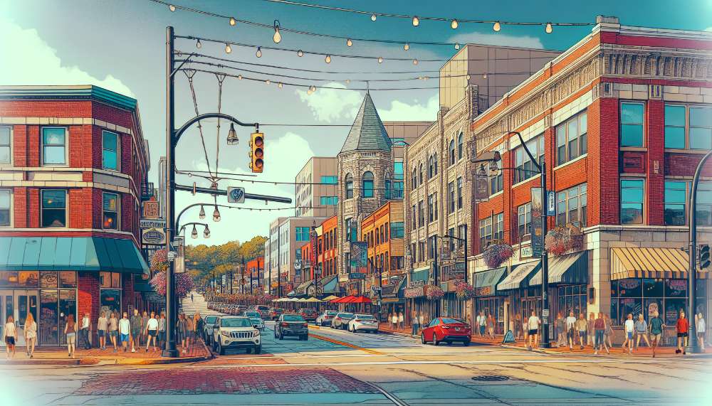 A vibrant street scene in Barry Harbour