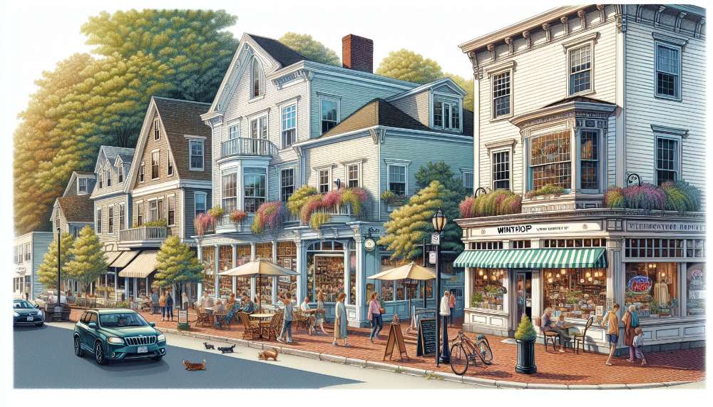 A vibrant street scene in Winthrop