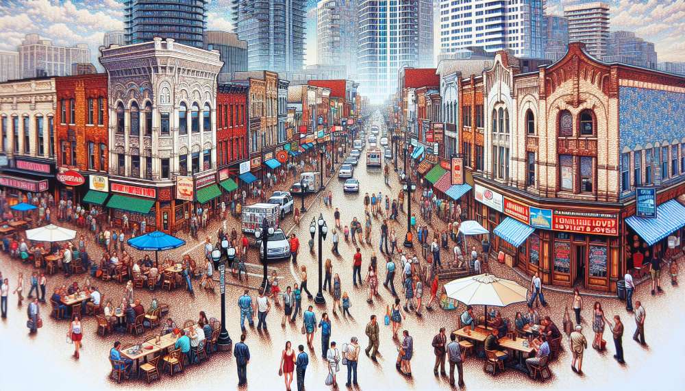 A vibrant street scene in Winnetka