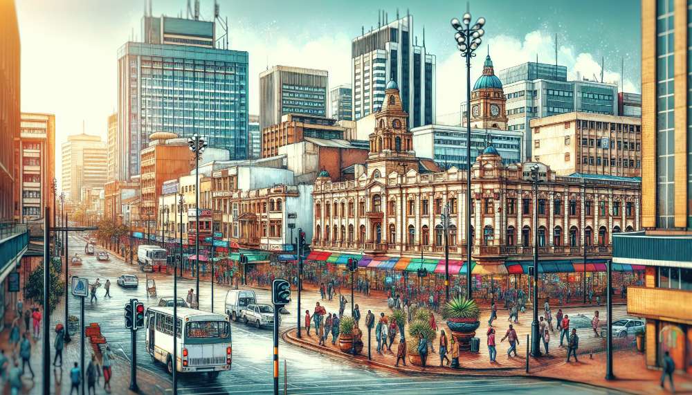 A vibrant street scene in Pretoria