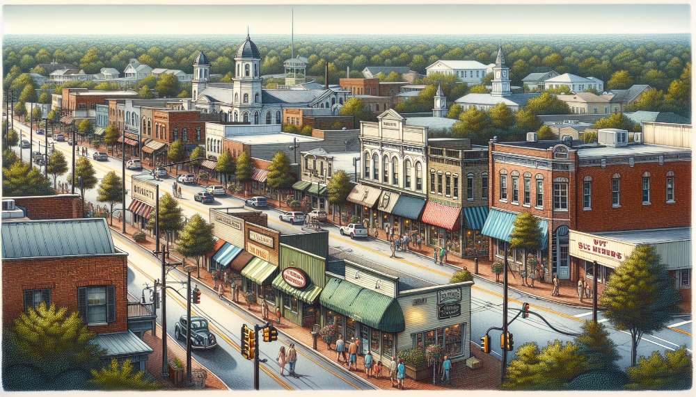 A vibrant street scene in Duluth