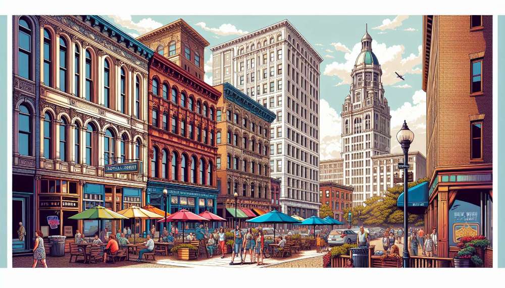 A vibrant street scene in Buffalo