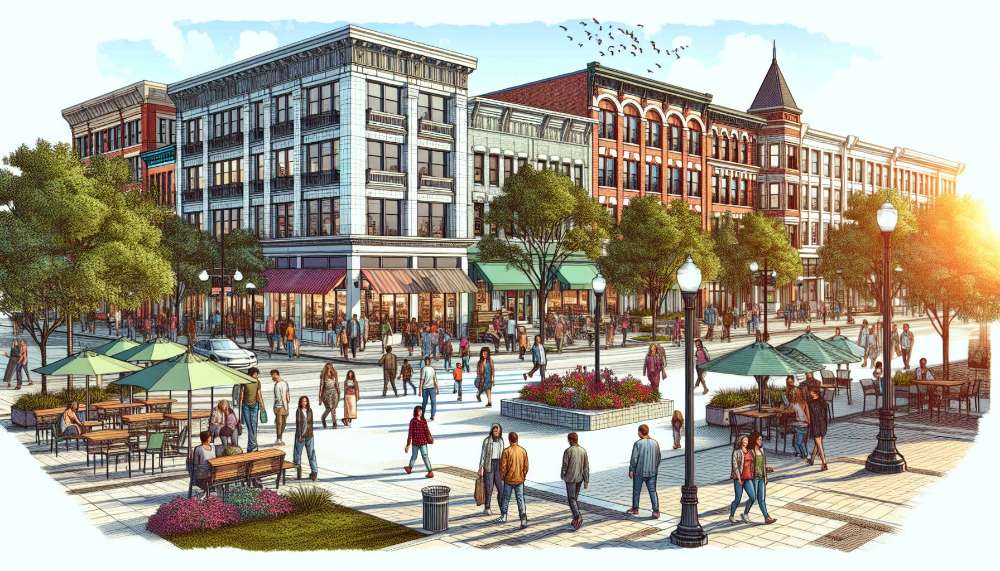 A vibrant street scene in Brighton