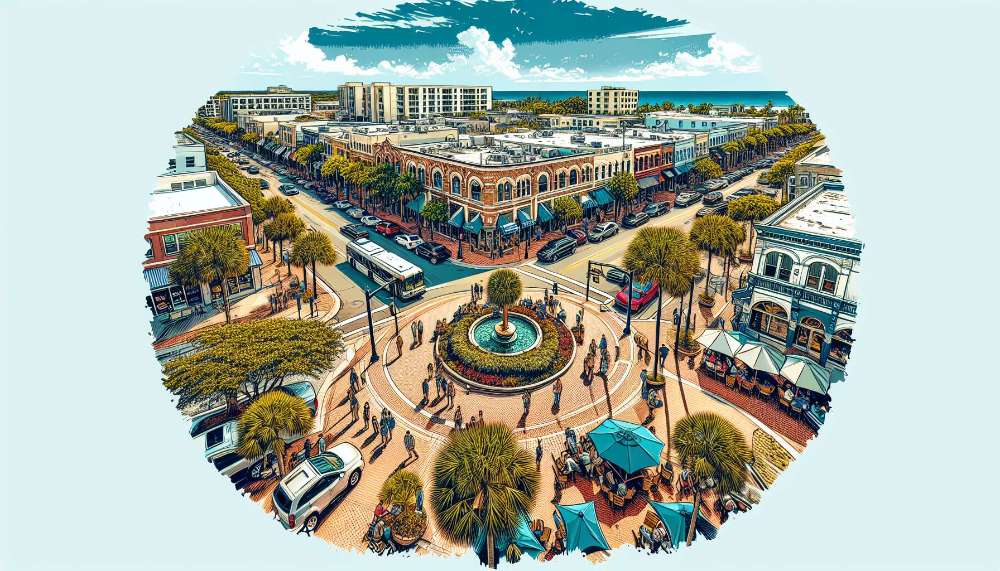 A vibrant street scene in Port St. Lucie