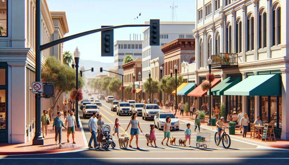 A vibrant street scene in Fairfield