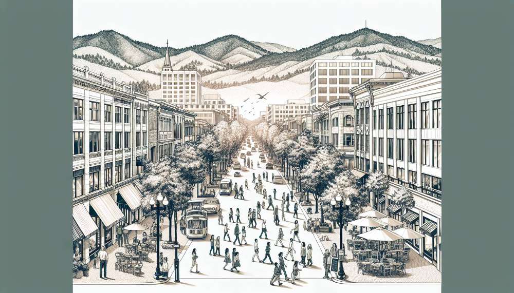 A vibrant street scene in Mountain View