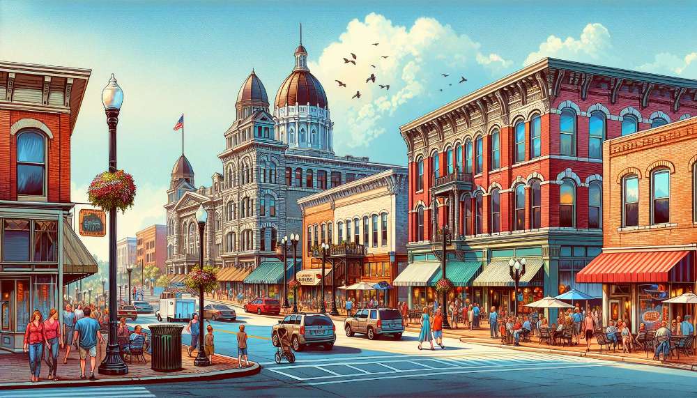 A vibrant street scene in Missouri