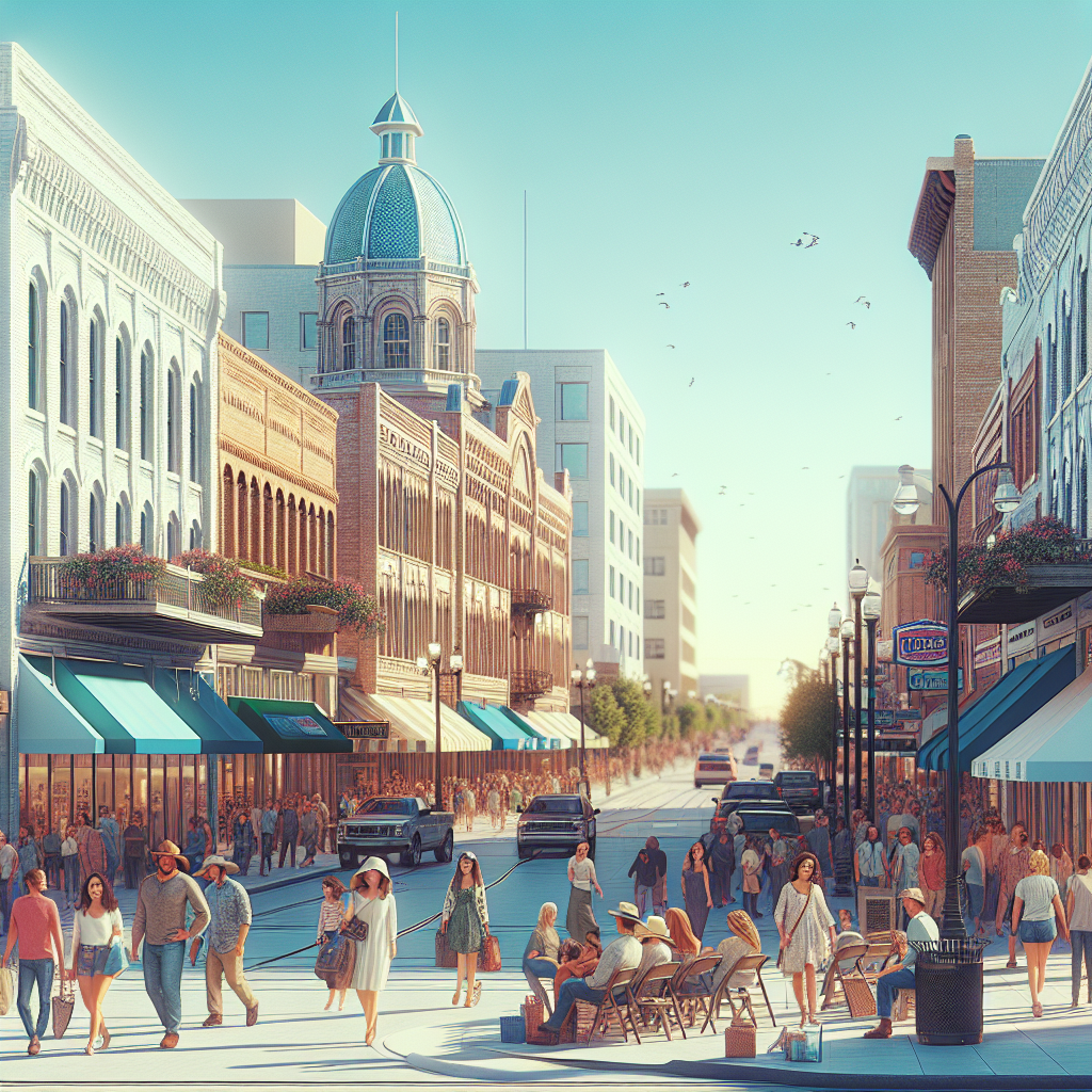 A vibrant street scene in Amarillo