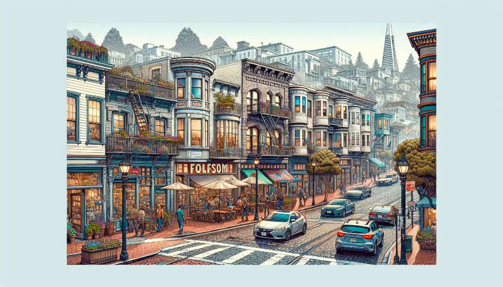 A vibrant street scene in Folsom