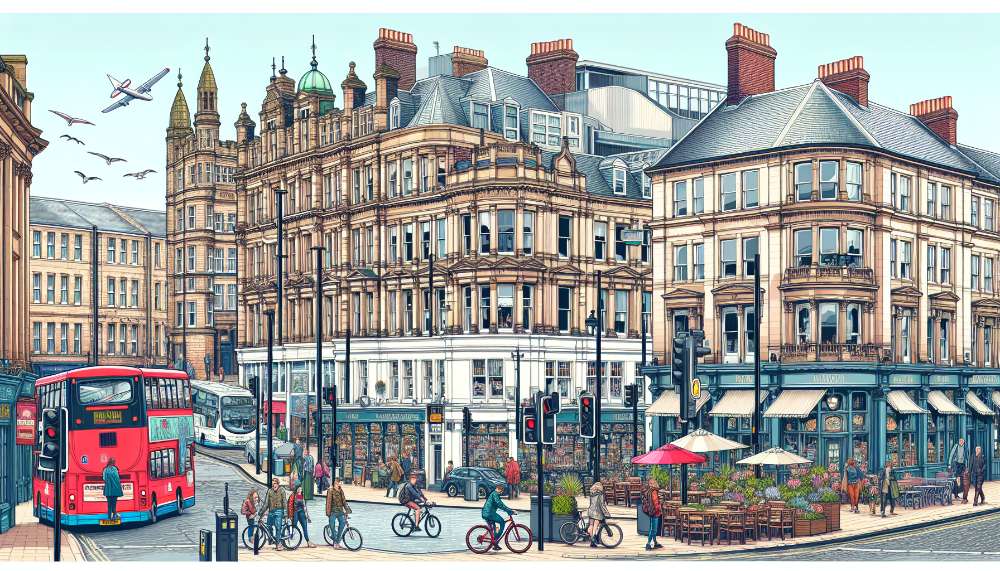 A vibrant street scene in Newcastle upon Tyne