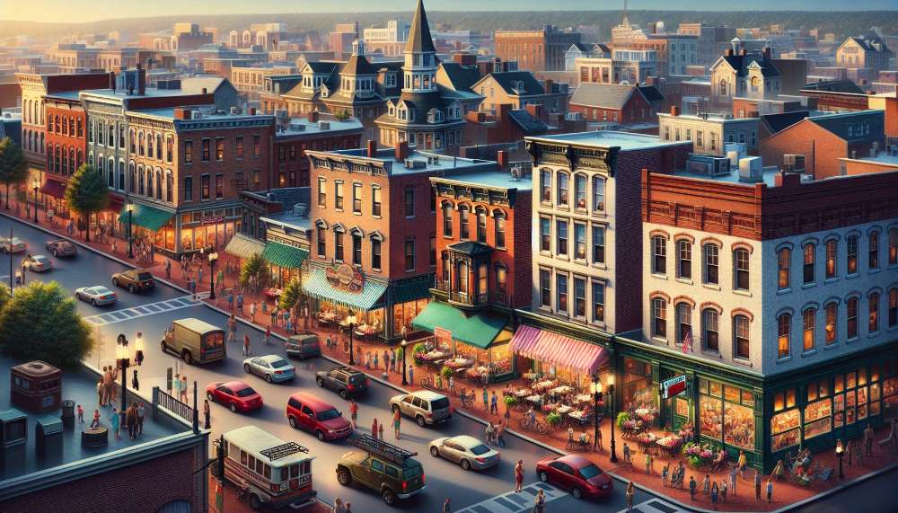 A vibrant street scene in Allentown