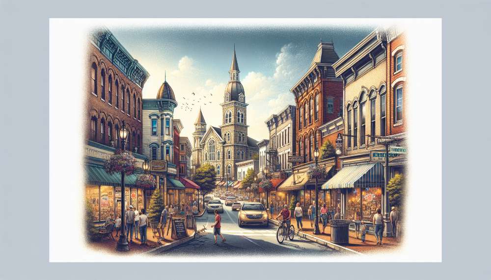 A vibrant street scene in Bloomsburg