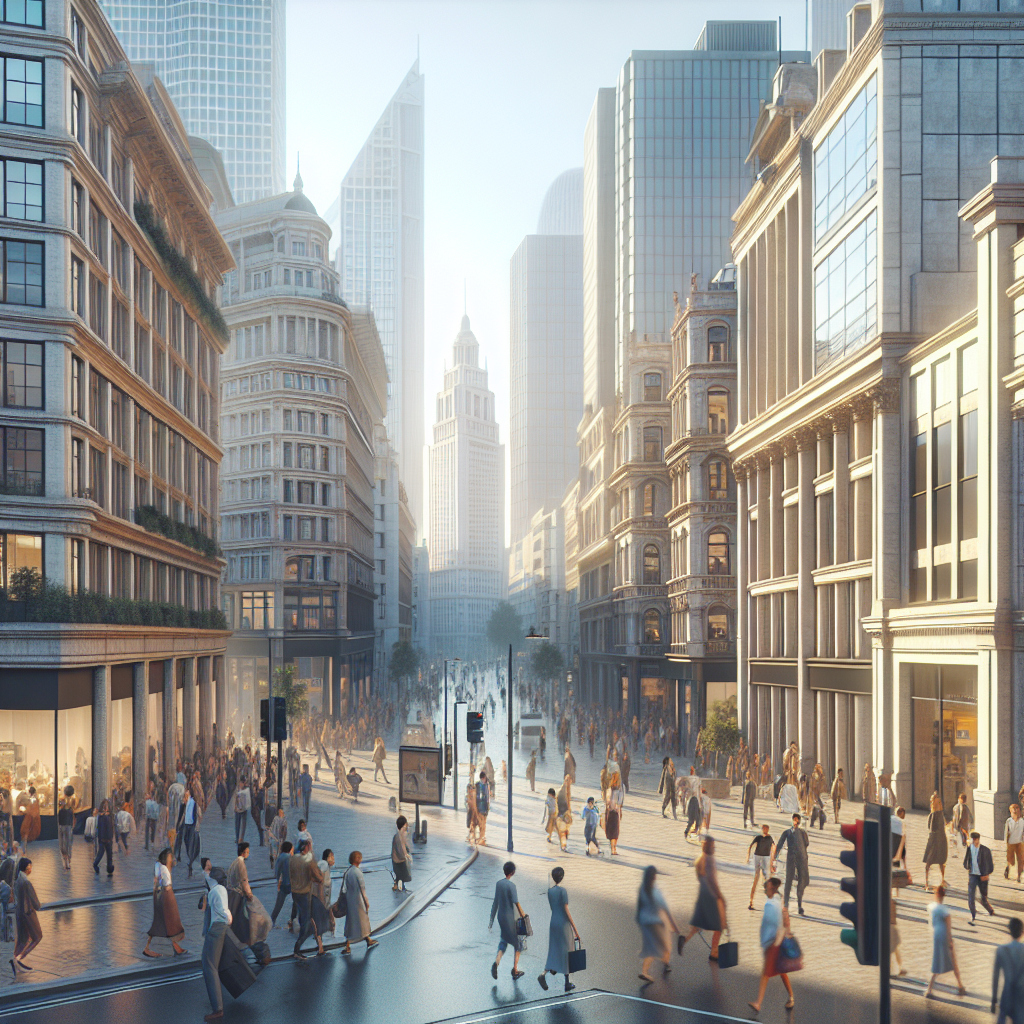 A vibrant street scene in Bowie