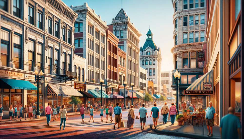 A vibrant street scene in Johns Island