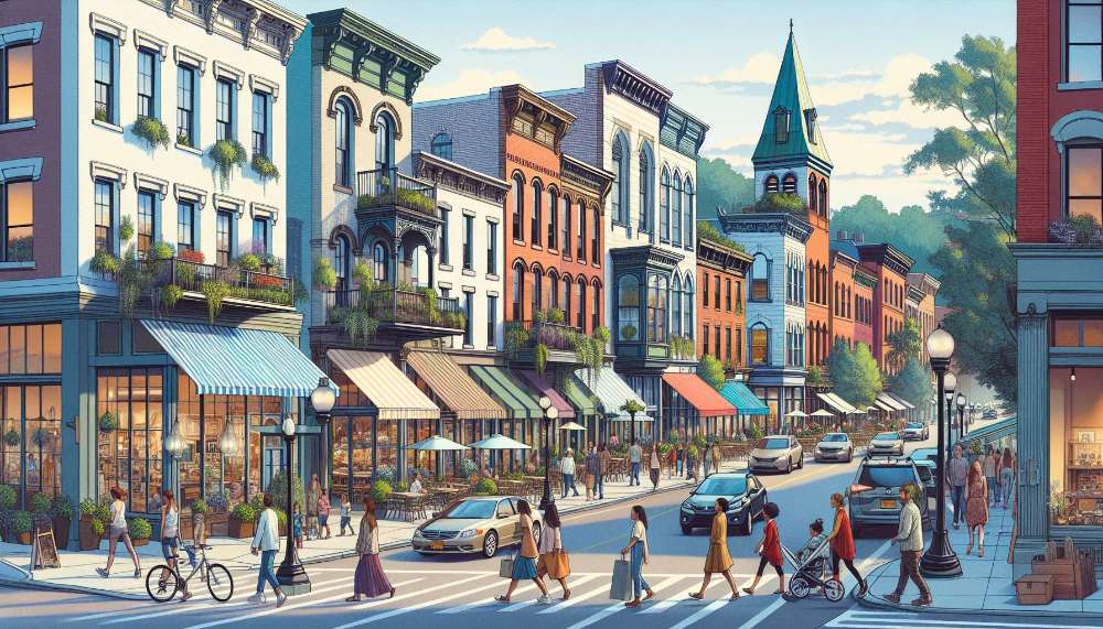 A vibrant street scene in Beacon