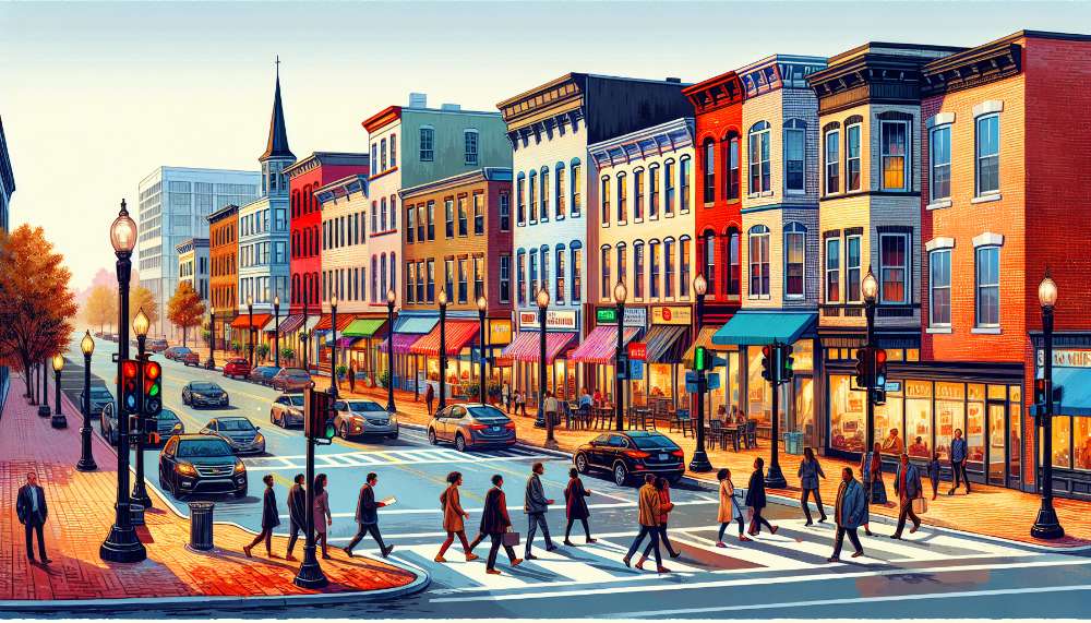 A vibrant street scene in Alexandria