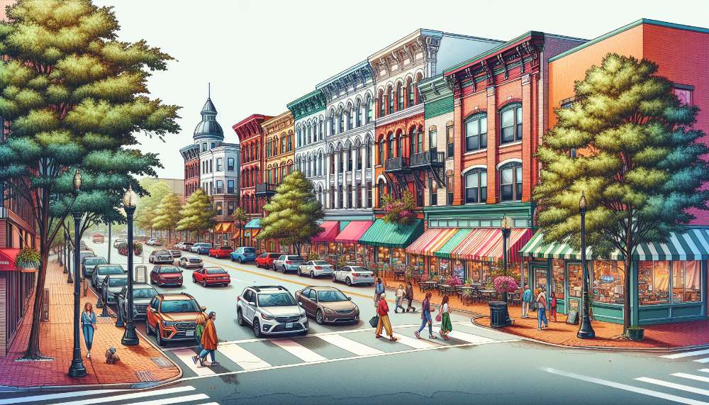 A vibrant street scene in Oshkosh