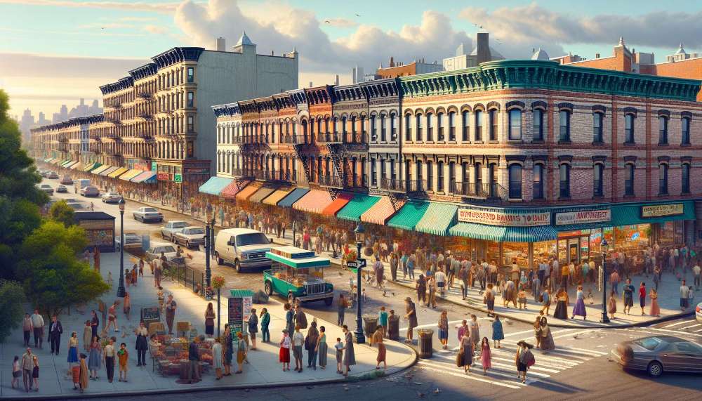 A vibrant street scene in Gravesend