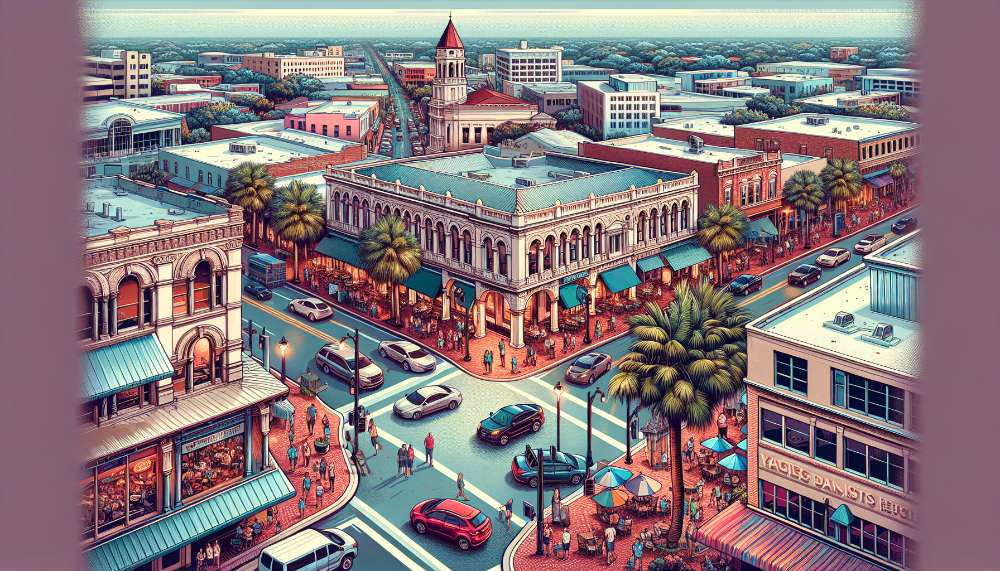 A vibrant street scene in Brandon