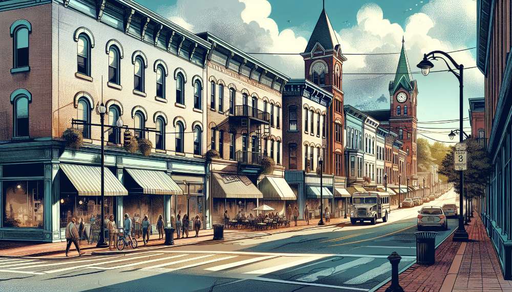 A vibrant street scene in Morristown