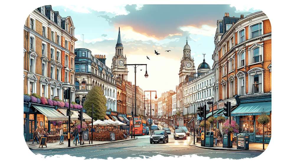 A vibrant street scene in Lambeth