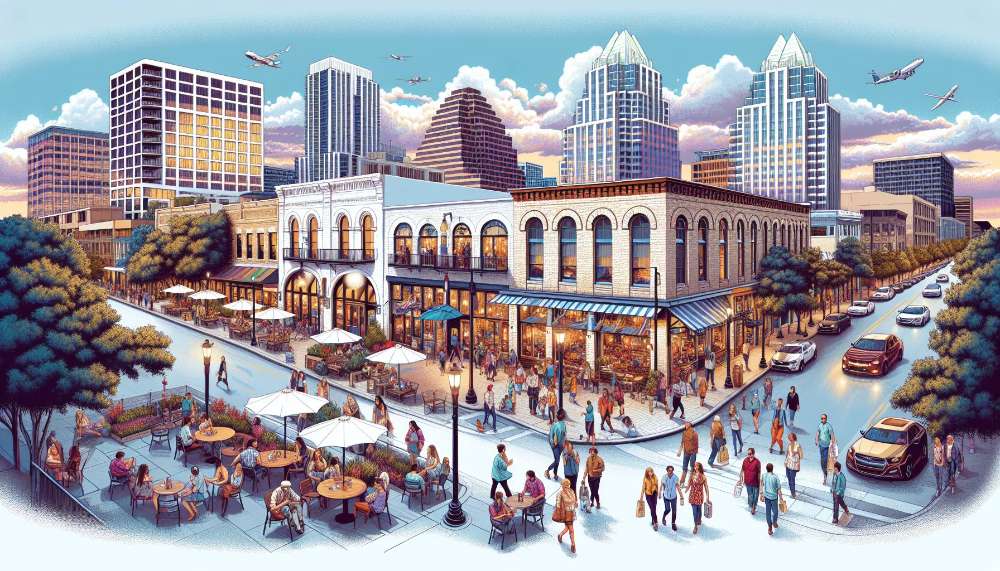 A vibrant street scene in North Loop