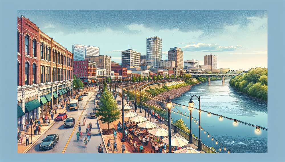 A vibrant street scene in Oak Grove