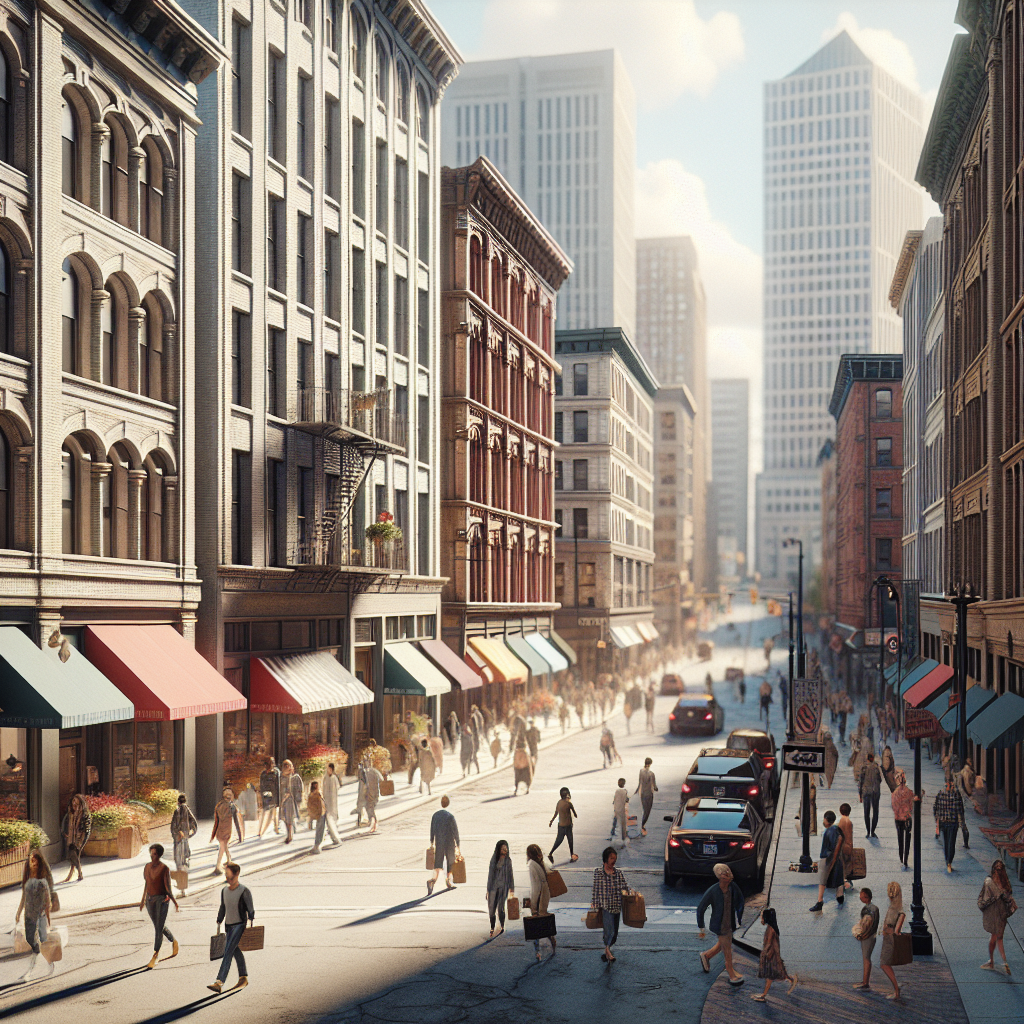 A vibrant street scene in East Rochester
