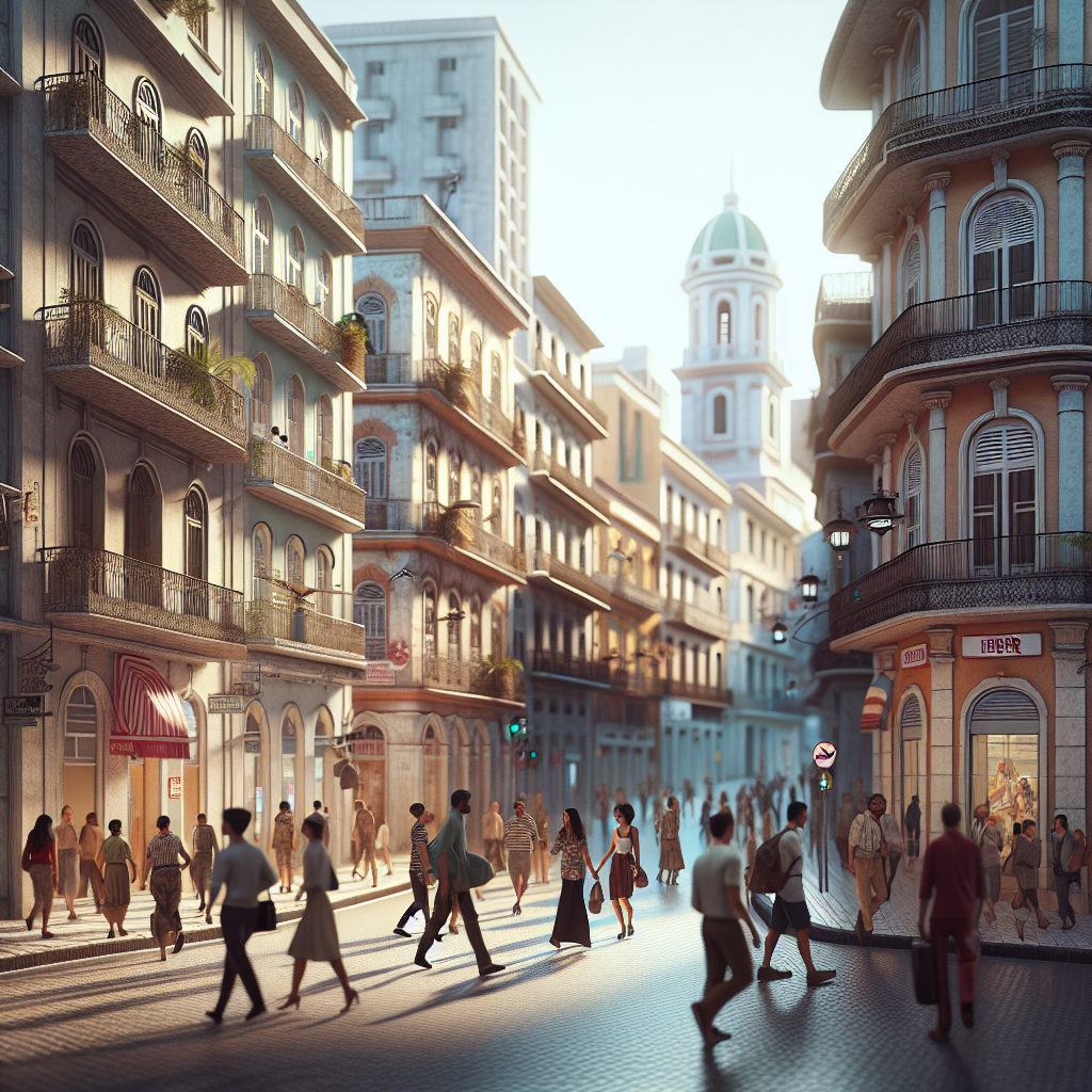 A vibrant street scene in Eiber