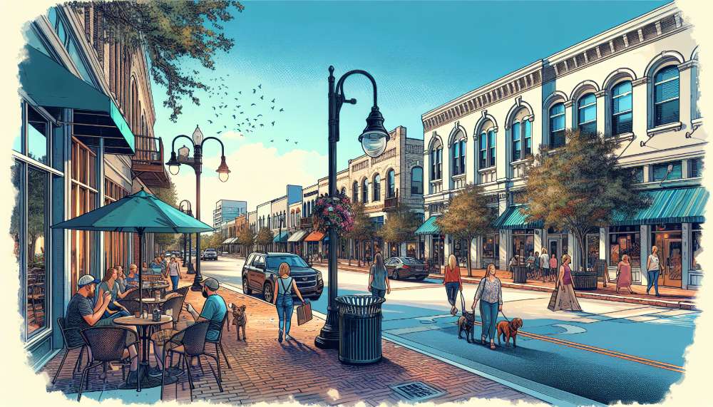 A vibrant street scene in Poinciana