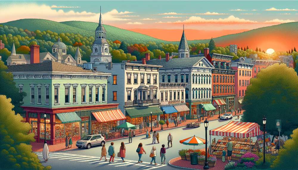 A vibrant street scene in Ossining