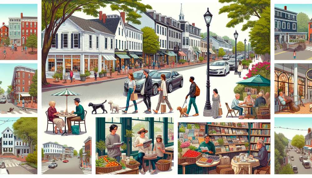 A vibrant street scene in Charlestown