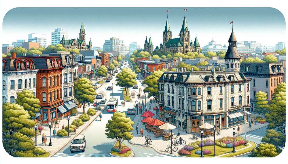 A vibrant street scene in Centretown