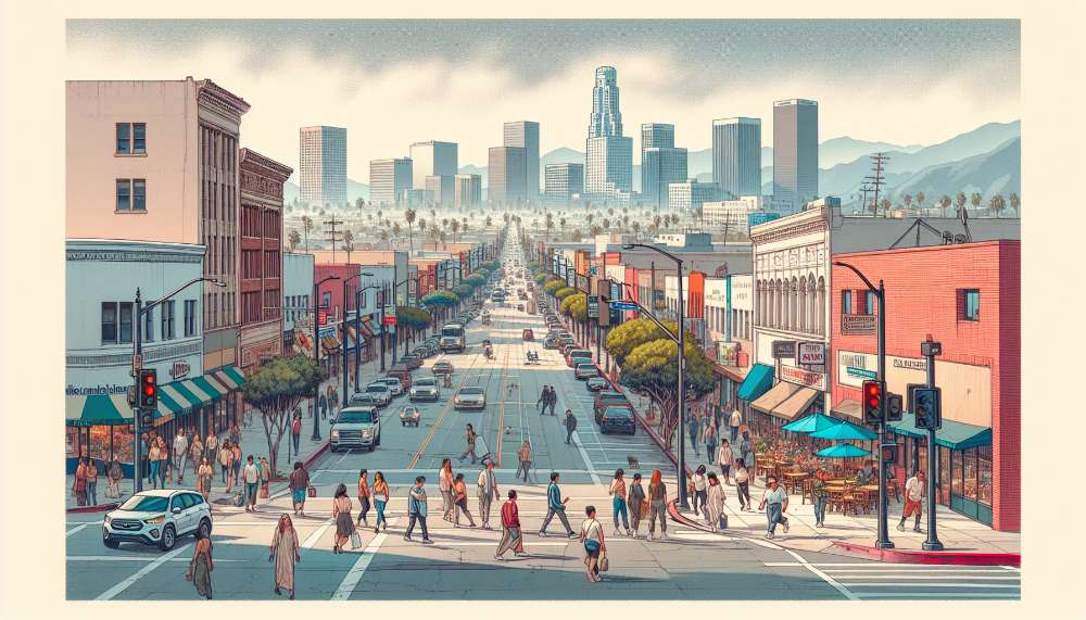 A vibrant street scene in Cypress