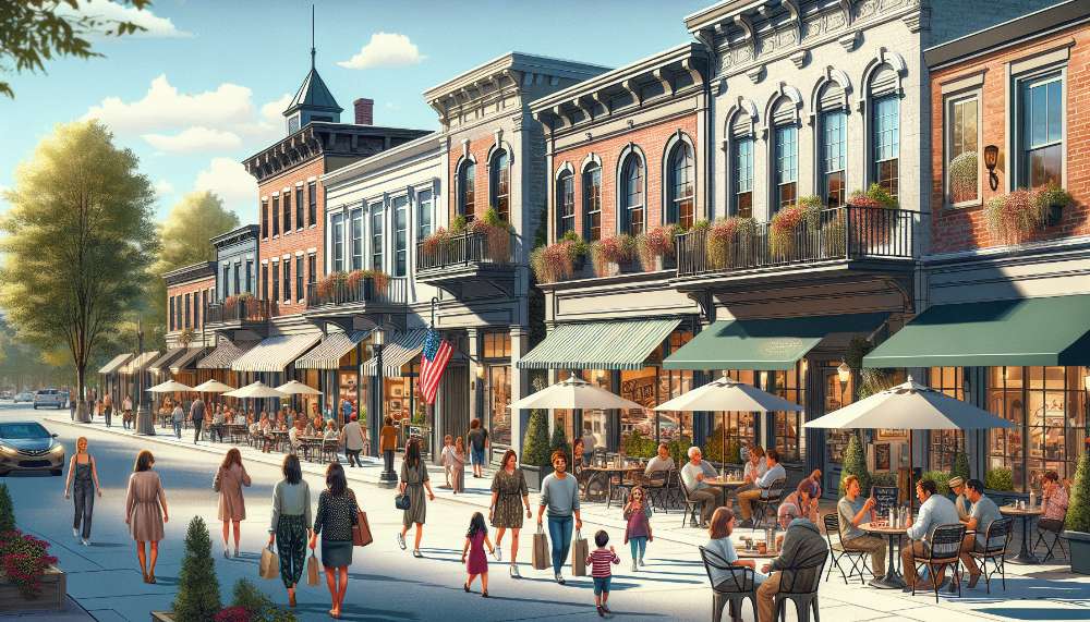 A vibrant street scene in North Bellmore