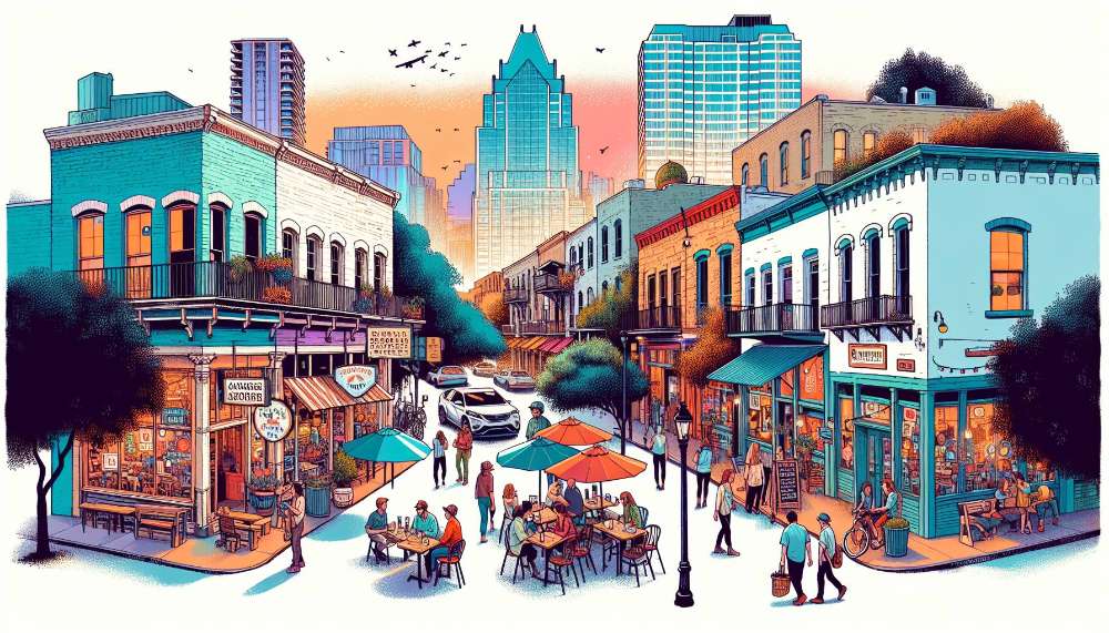 A vibrant street scene in East Riverside - Oltorf