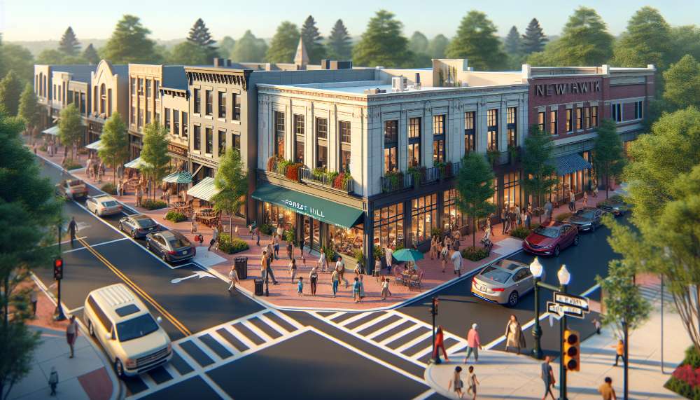 A vibrant street scene in Forest Hill