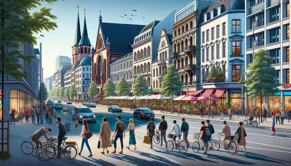 A vibrant street scene in Berlin