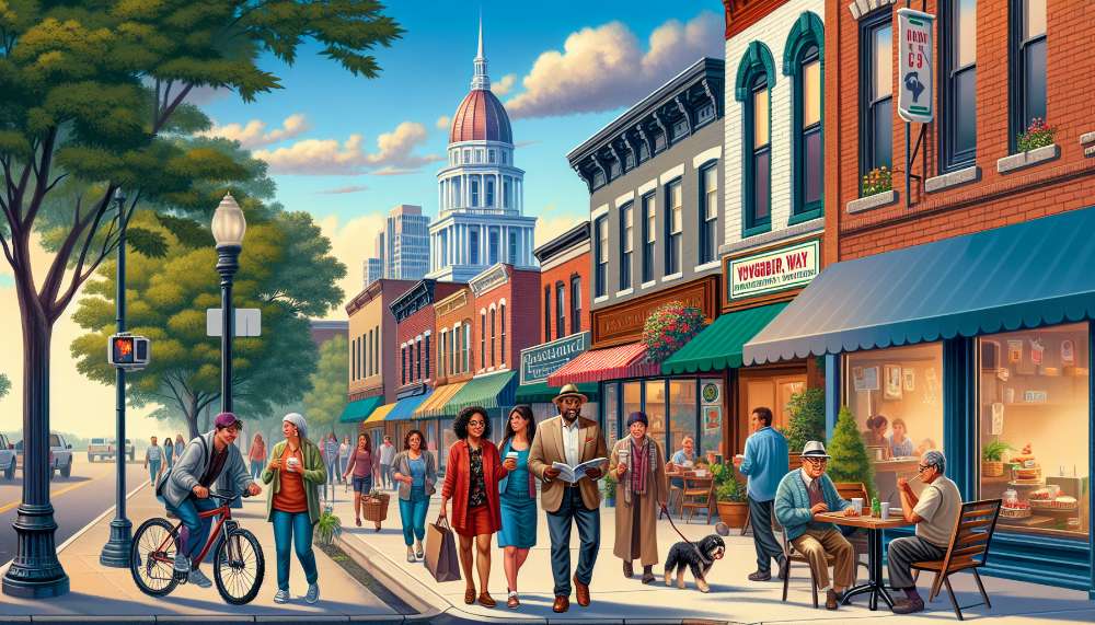 A vibrant street scene in Rahway