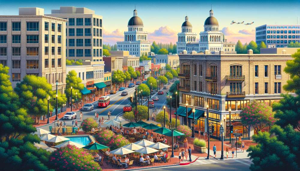 A vibrant street scene in La Riviera