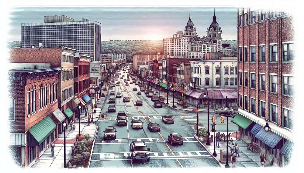 A vibrant street scene in Elmira