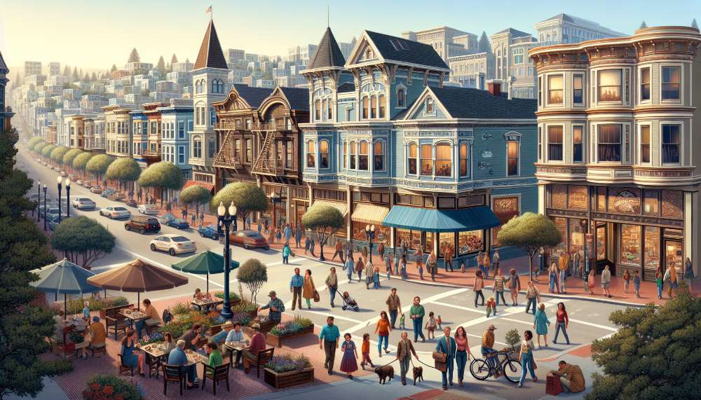 A vibrant street scene in Martinez