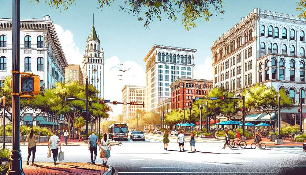 A vibrant street scene in New Tampa