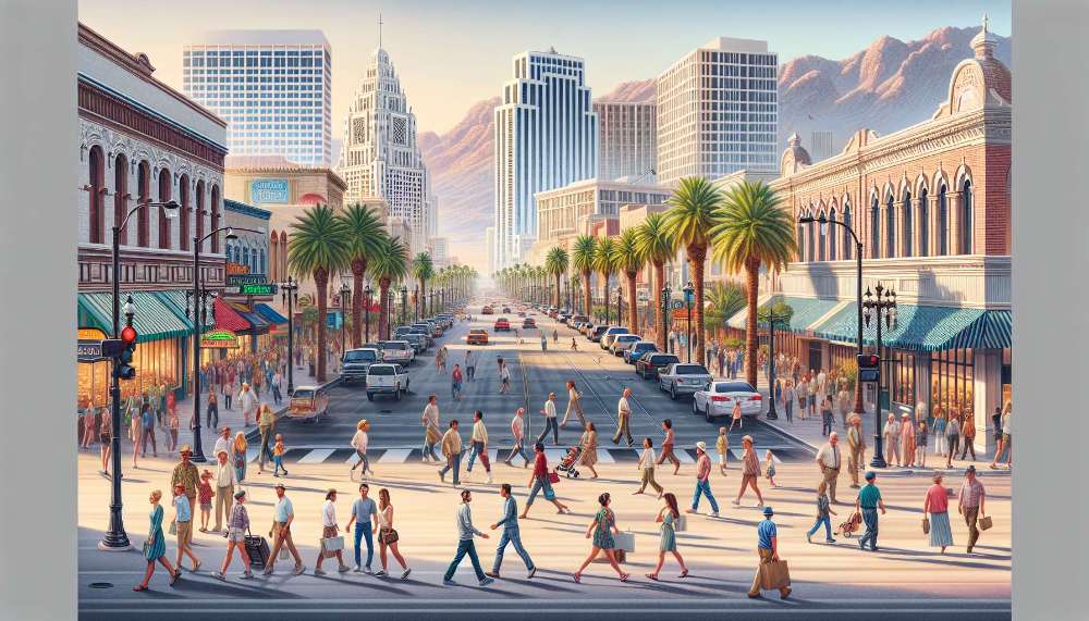 A vibrant street scene in Nevada
