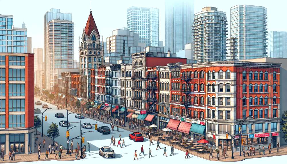 A vibrant street scene in Hamilton