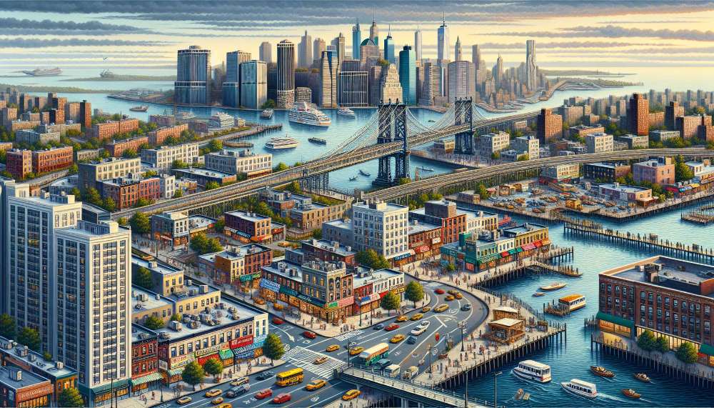 A vibrant street scene in Sheepshead Bay