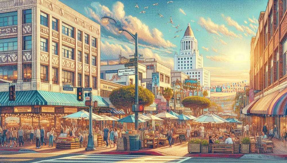 A vibrant street scene in Pico