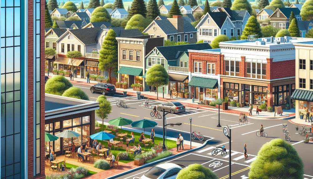 A vibrant street scene in Barron Park