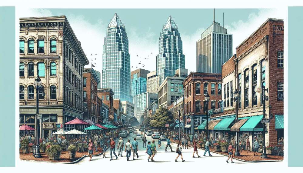 A vibrant street scene in North Carolina